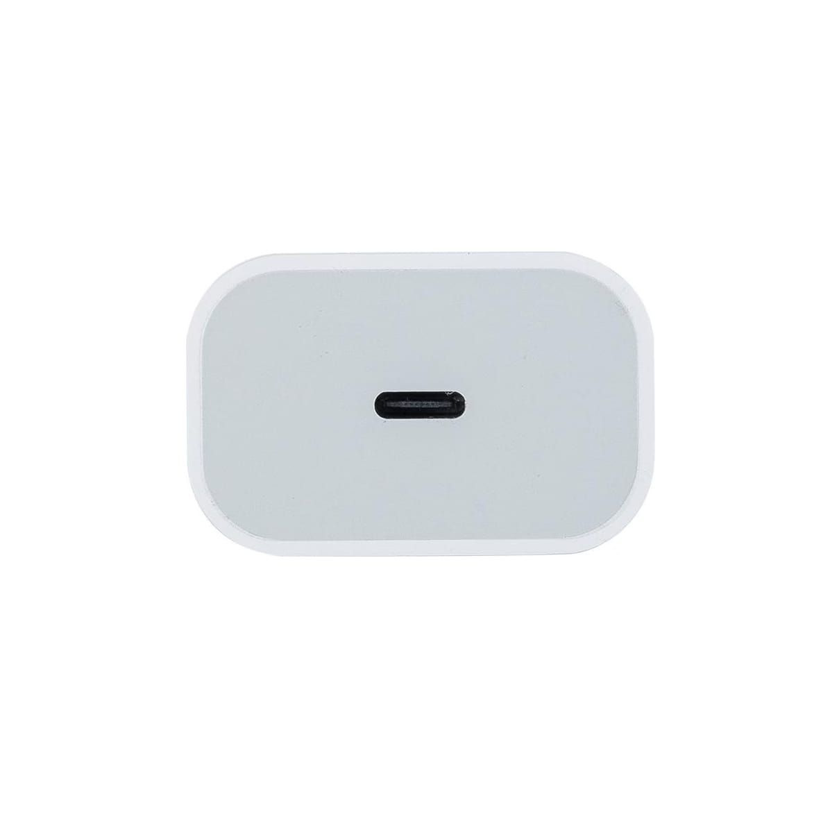 Weisser Stecker von unten mit USB-C Anschluss