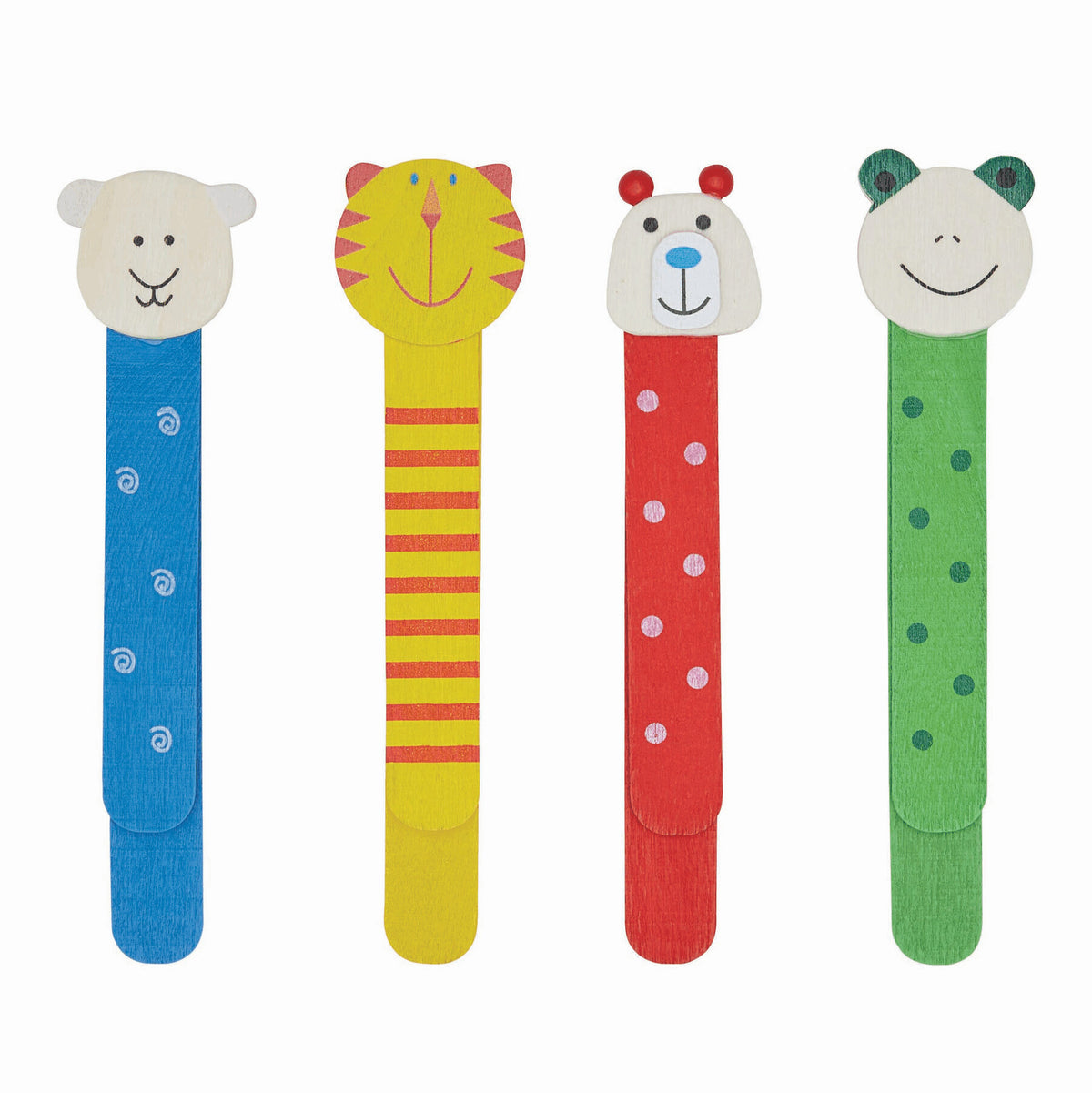 Wooden bookmark FUNNY ANIMALS, assorted 4 times, price per piece