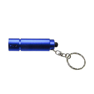 Blaue Schlüsselanhänger-Taschenlampe von der Seite