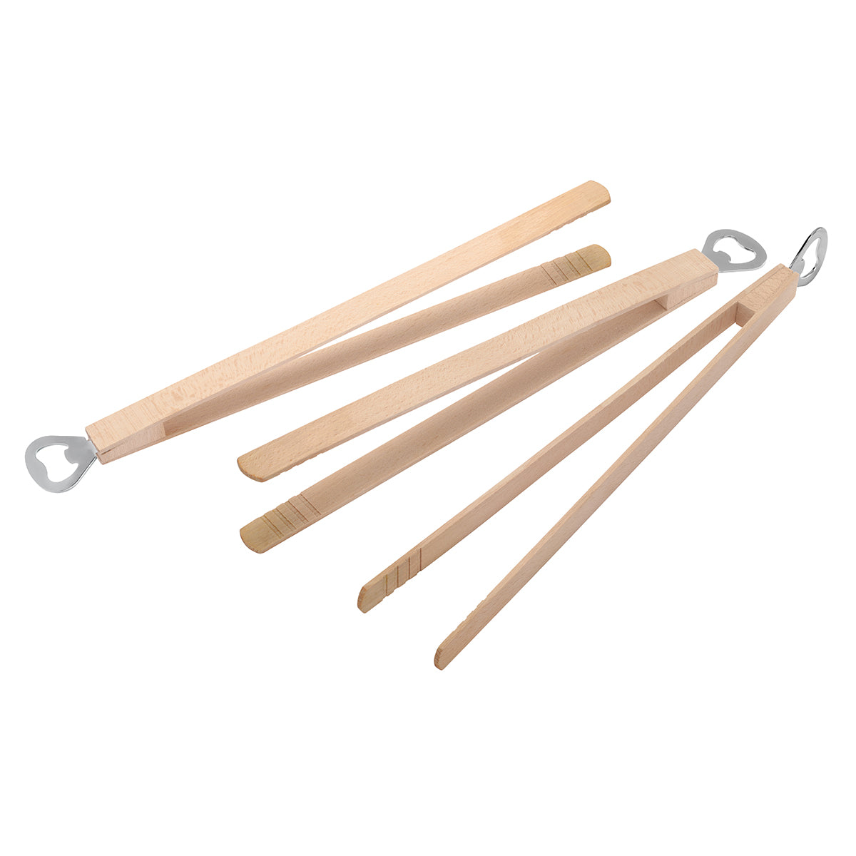 Pince à barbecue en bois avec décapsuleur