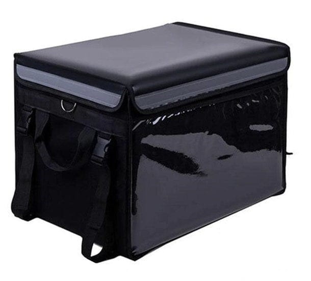 Schwarze Kuriertasche mit Reissverschluss und Schultergurt