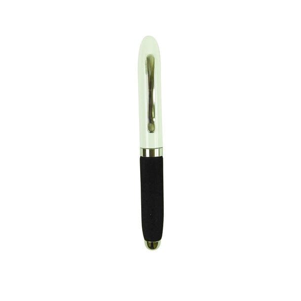 Hellgrüner und schwarzer Stift mit silbernen Details und Deckel