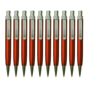 10er-Pack rote Kugelschreiber mit silbernen Details