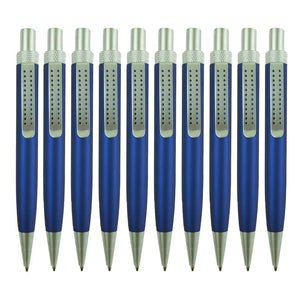10er-Pack blaue Kugelschreiber mit silbernen Details
