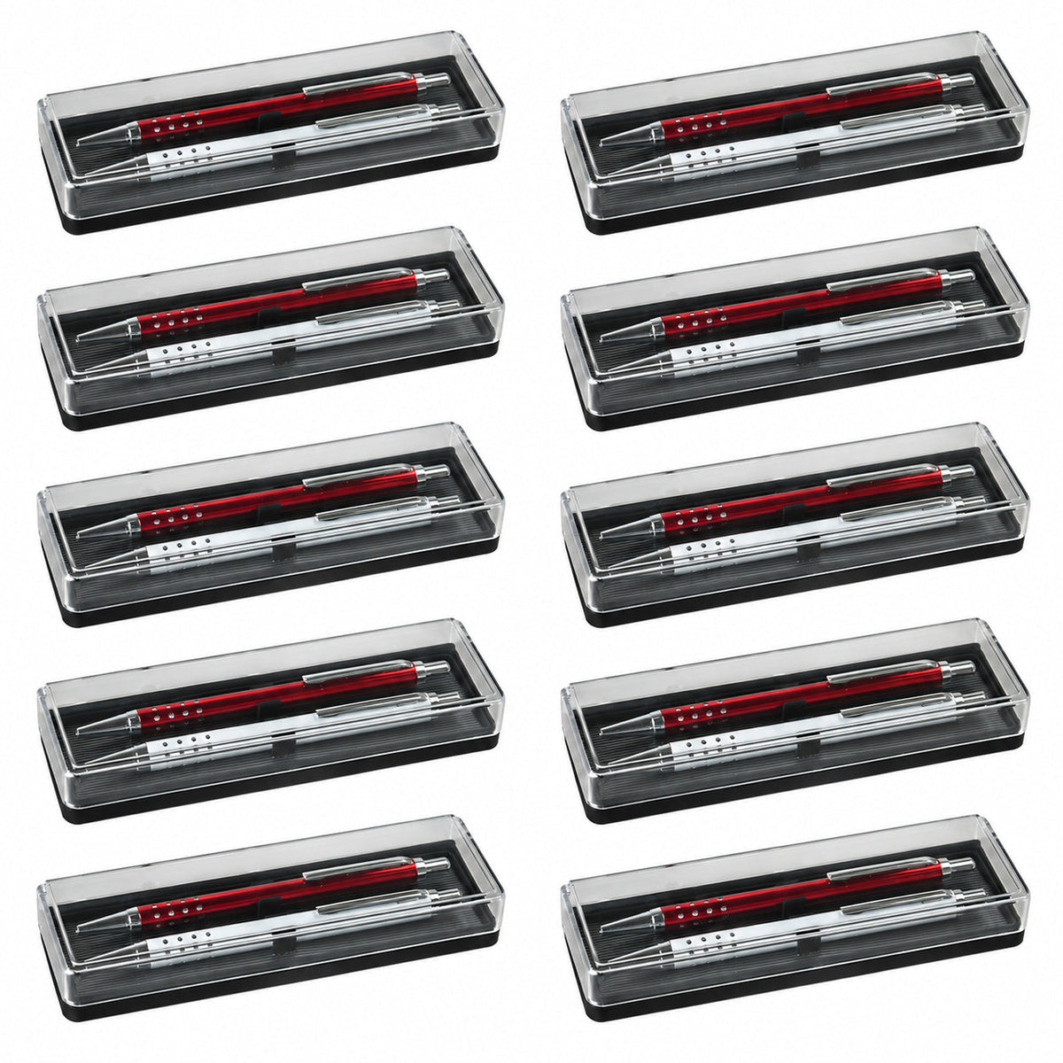 Box II Geschenkbox – Für 2 Schreibgeräte & Mit Klarsichtdeckel - 10er Set