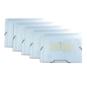 Fächermappe A4 Transparent – 13 Fächer & 12 Beschriftbare Tabs in 5er Set