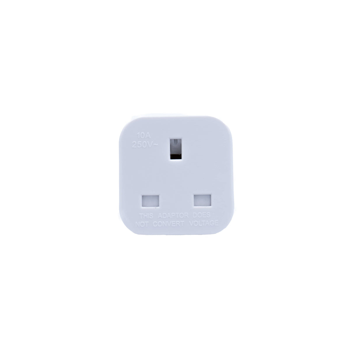 Weisser UK zu CH Steckdosenadapter von vorne