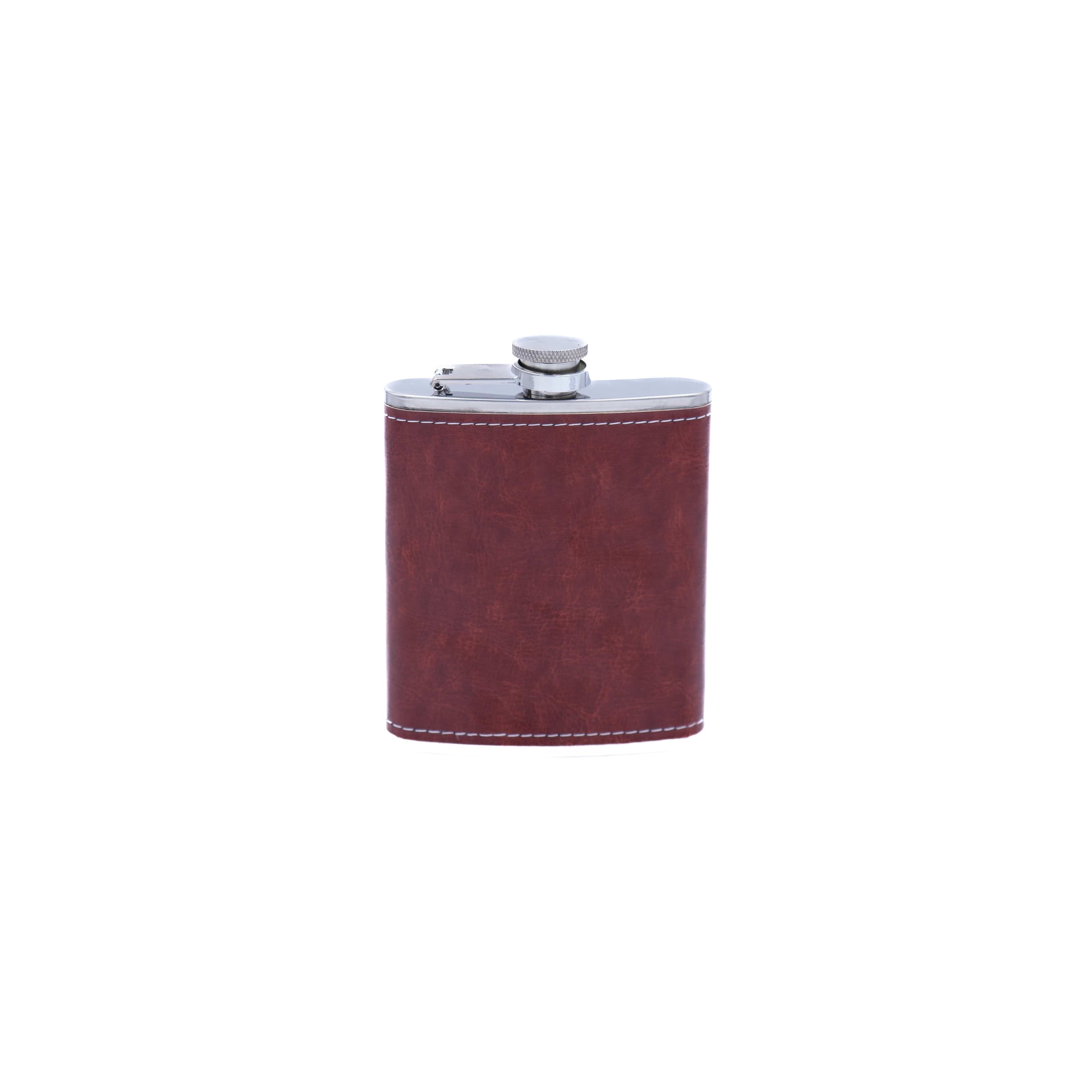 Rote Flachmann Trinkflasche von vorne