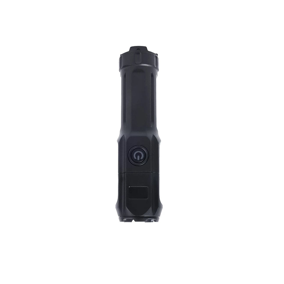 Schwarze LED-Taschenlampe von oben