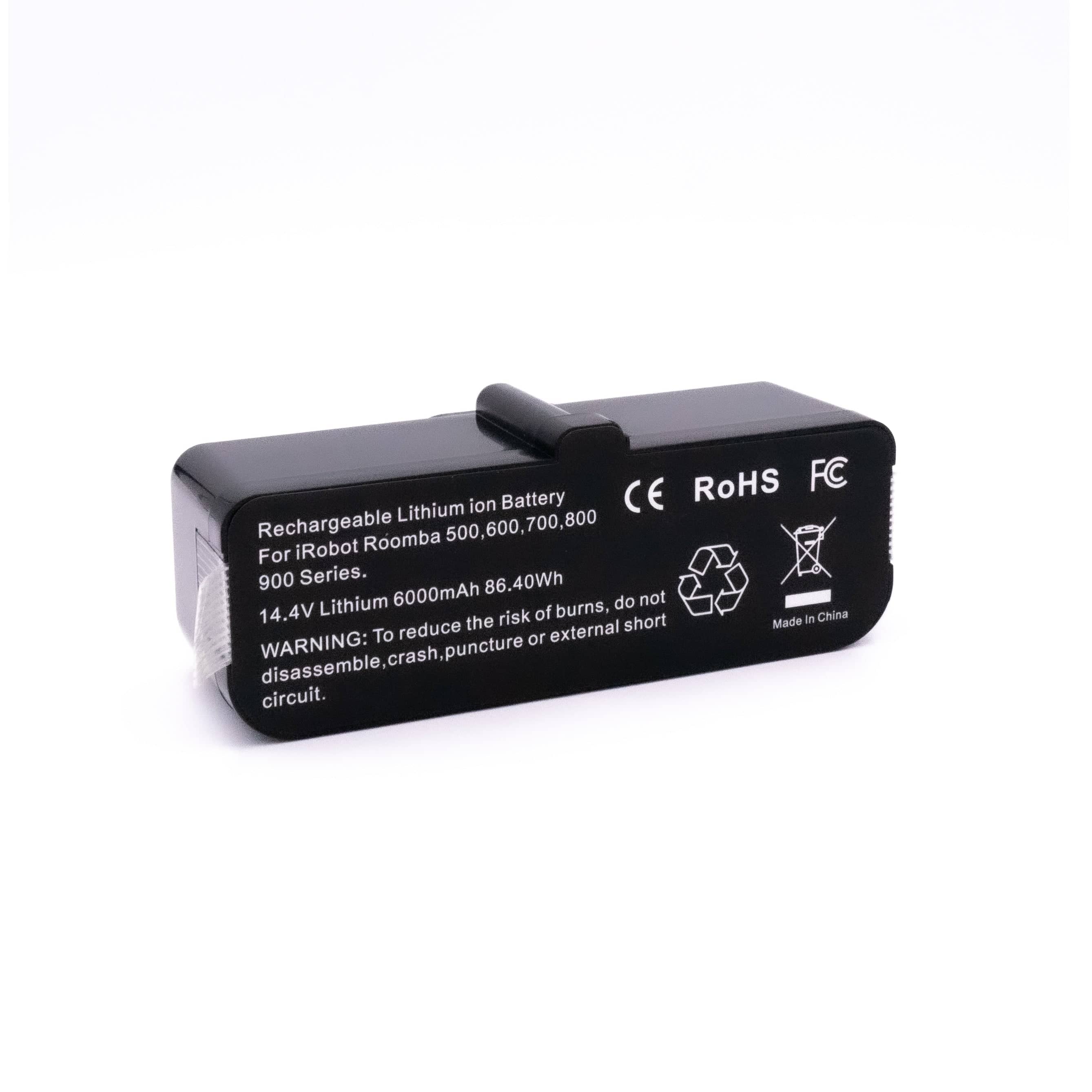 Schwarze Lithium-Batterie für Staubsauger von vorne