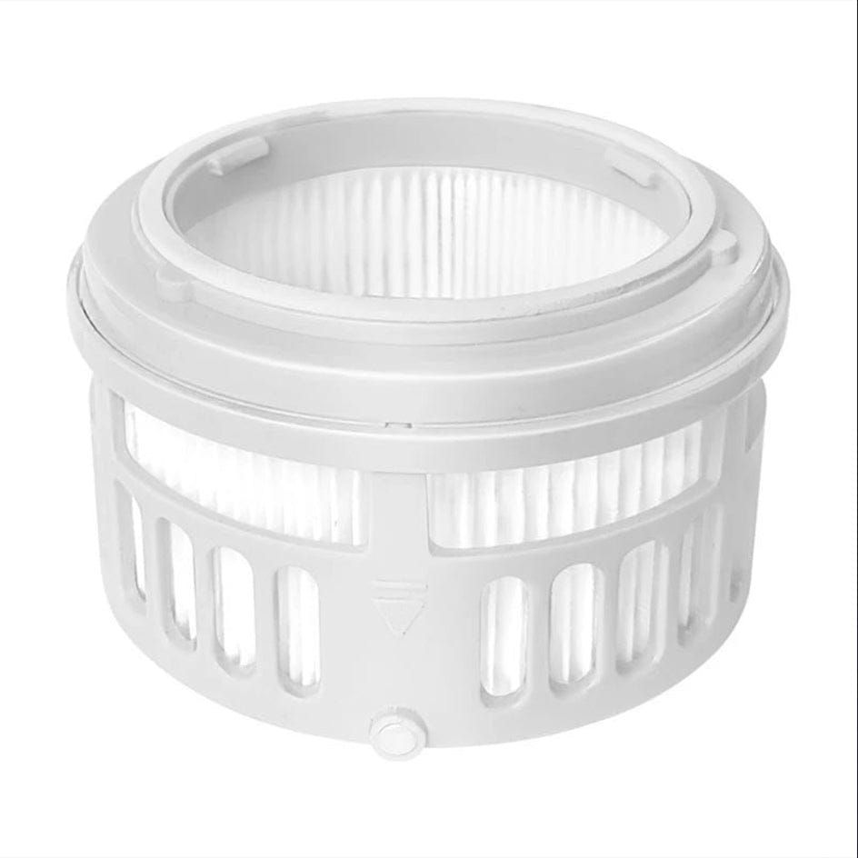 Weisser Staubsaugfilter schräg von oben