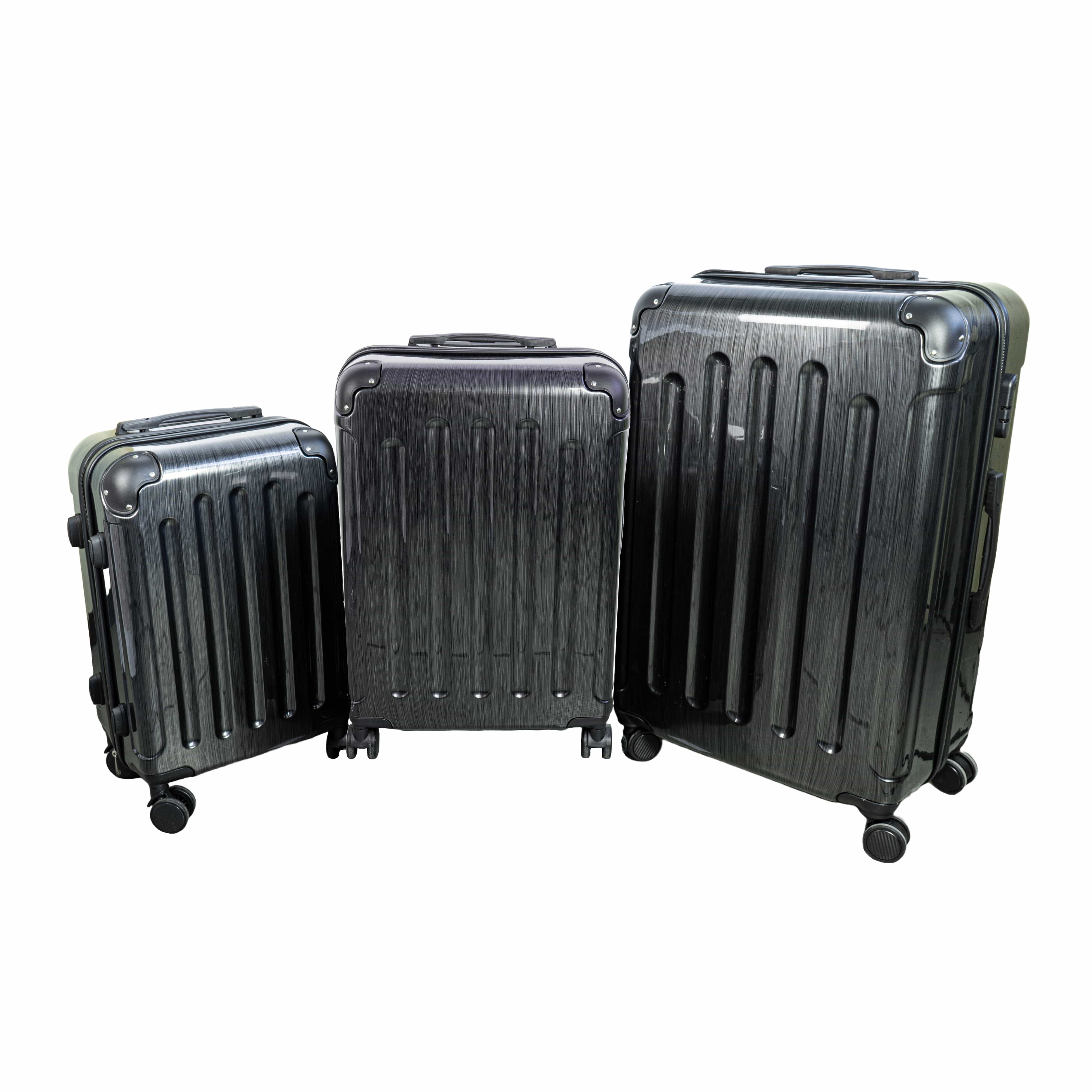 Dreier-Set schwarze Reisekoffer in drei verschiedenen Grössen