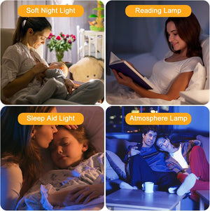 Aufwach-Licht mit integrierter Digitaluhr in verschiedenen Anwendungsbeispiele
