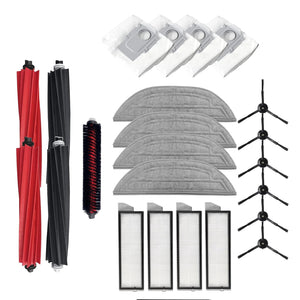 Zubehör-Set für Staubsaugroboter (Max) mit vier Bürsten, vier Filtern, sechs Seitenbürsten, vier Staubbehältern, vier Mopps und einer Schnellreinigungsbürste