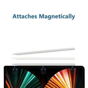 Weisser magnetischer iPad Stift mit Anwendungsbeispiel des Magnetes