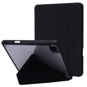Schwarze iPad Hülle mit Standmechanismus und zugeklappt von vorne