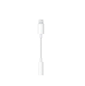 Weisser Kabeladapter von Lightning zu 3.5mm Aux