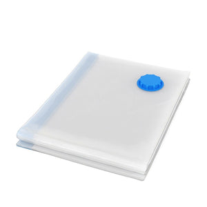 Transparenter Vakuumbeutel mit blauem Deckel