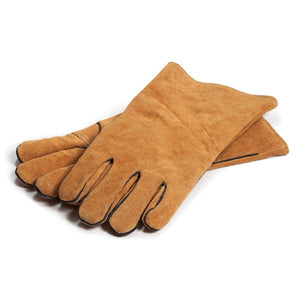 Braune Lederhandschuhe fürs Grillieren