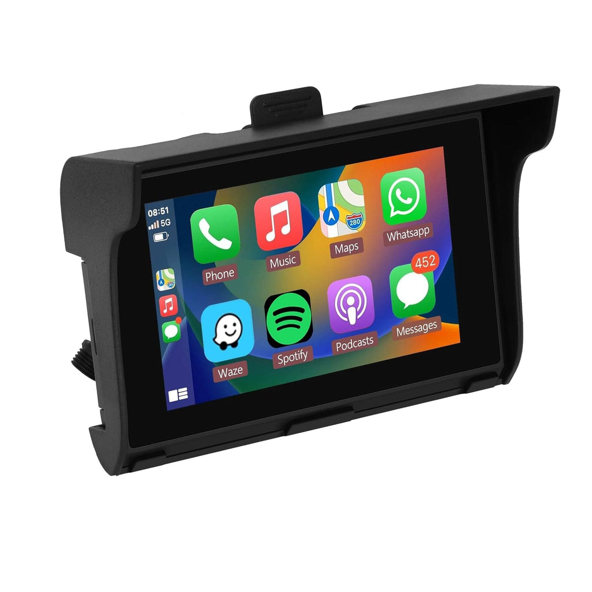 Motorrad wireless Carplay Bildschirm schräg von der Seite