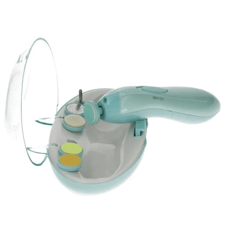 Türkises Baby Nagelpflege-Set mit Transparenter, aufgeklappter Oberseite