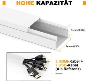 Kabelkanäle mit den jeweiligen Massen