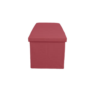Rote Stoffbank von der Seite
