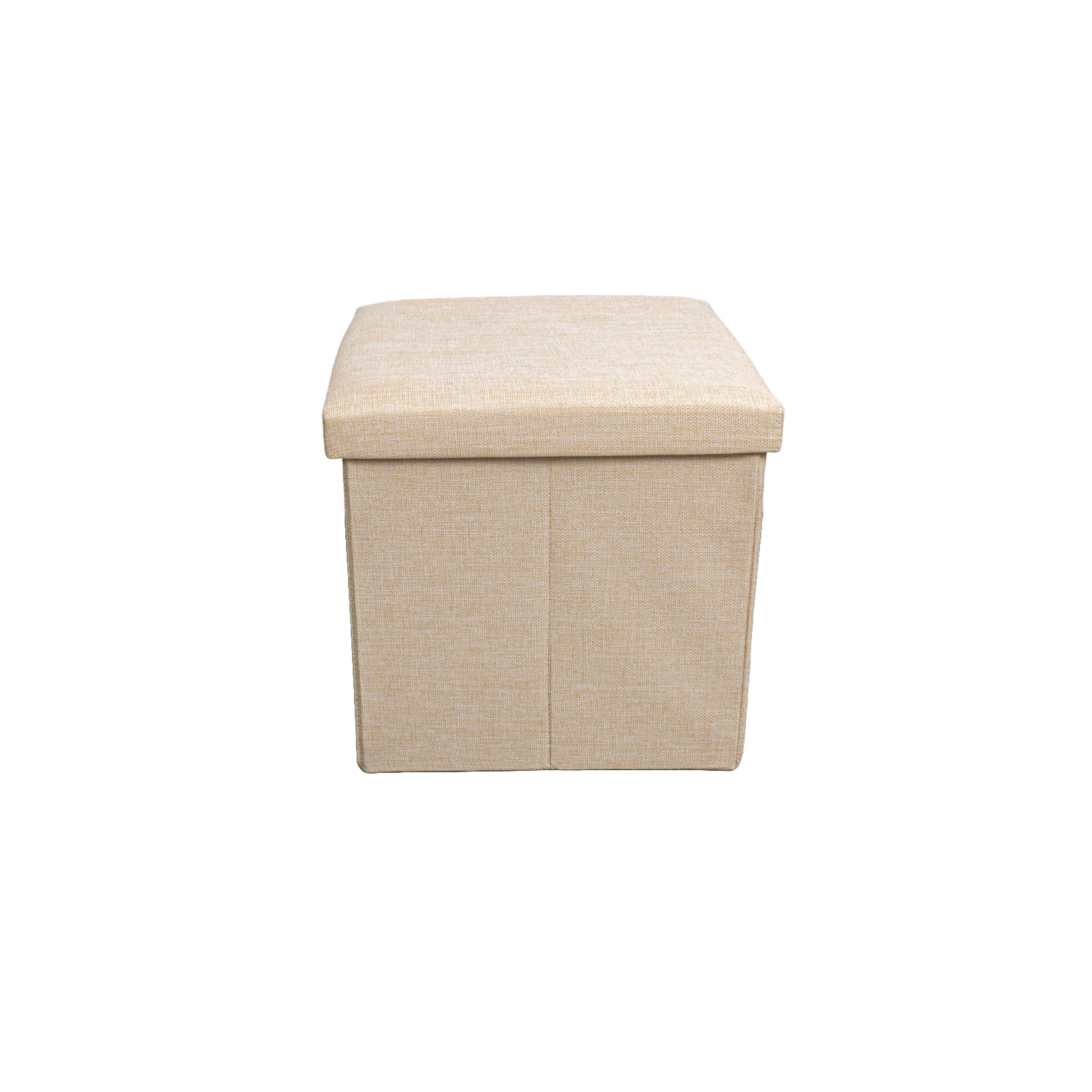 Beiger, klappbarer Stoffhocker