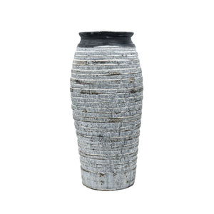 Weiss-grau-schwarze Vase von vorne