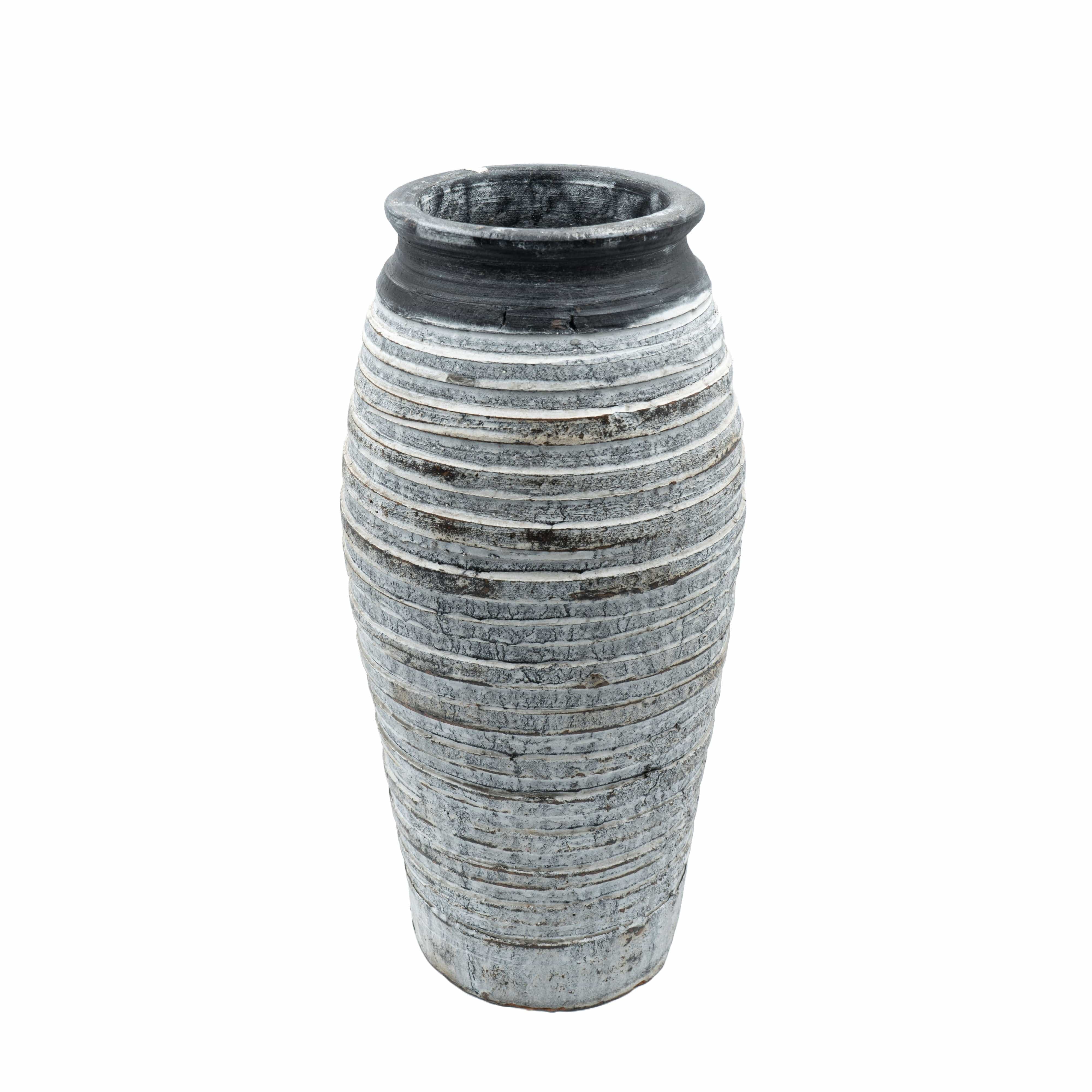 Weiss-grau-schwarze Vase