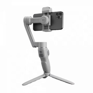 Graues, einklappbares Handystativ und Selfiestick von hinten