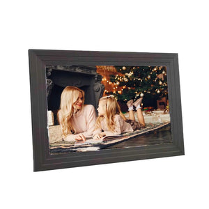 Schwarzer digitaler Bilderrahmen mit Fotobeispiel