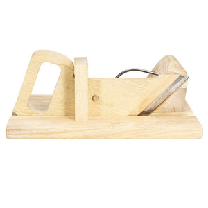 Wurst Hobel aus Holz mit angewinkelter Klinge