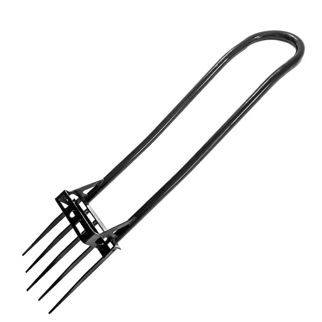 Schwarze Saatgabel mit fünf Zacken