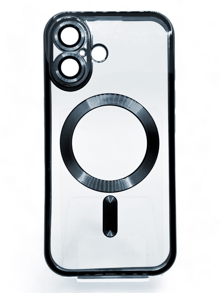 Transparente iPhone-Hülle mit schwarzer Umrandung für das iPhone 16 Plus