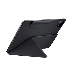 Schwarze, aufgestellte iPad-Hülle