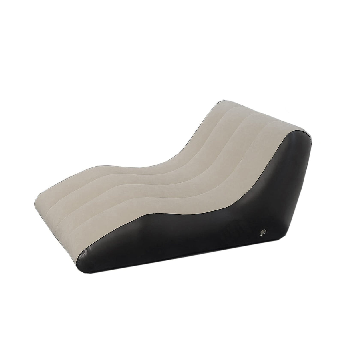 Beige-schwarzes, aufblasbares Liegesofa