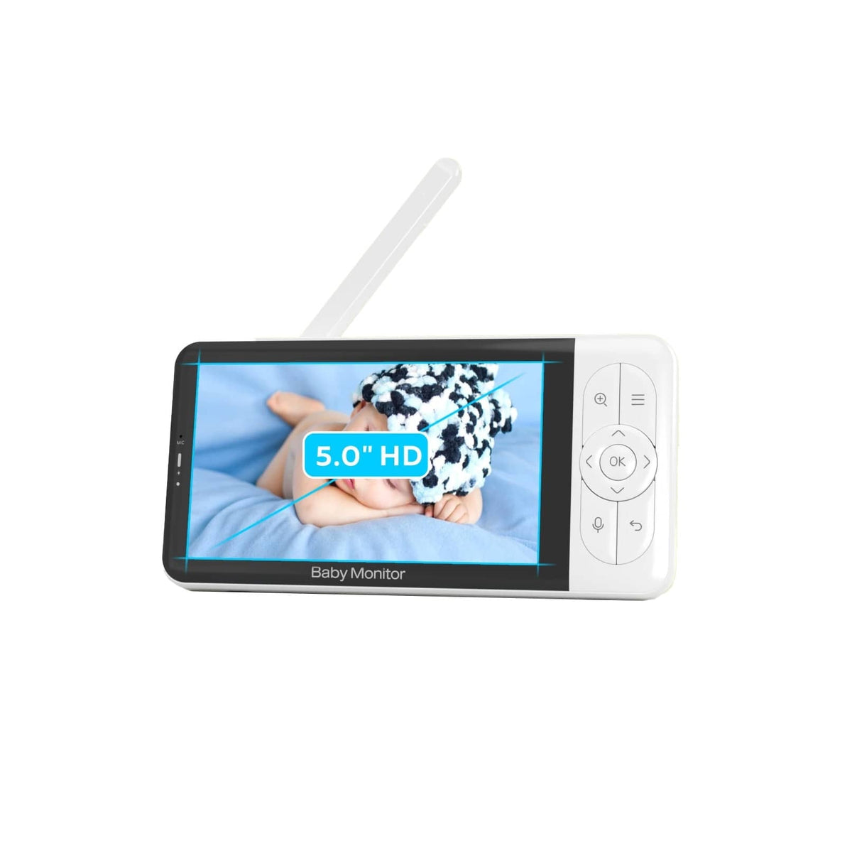 Digitaler Bildschirm mit Beispielsbild eines Babys drauf