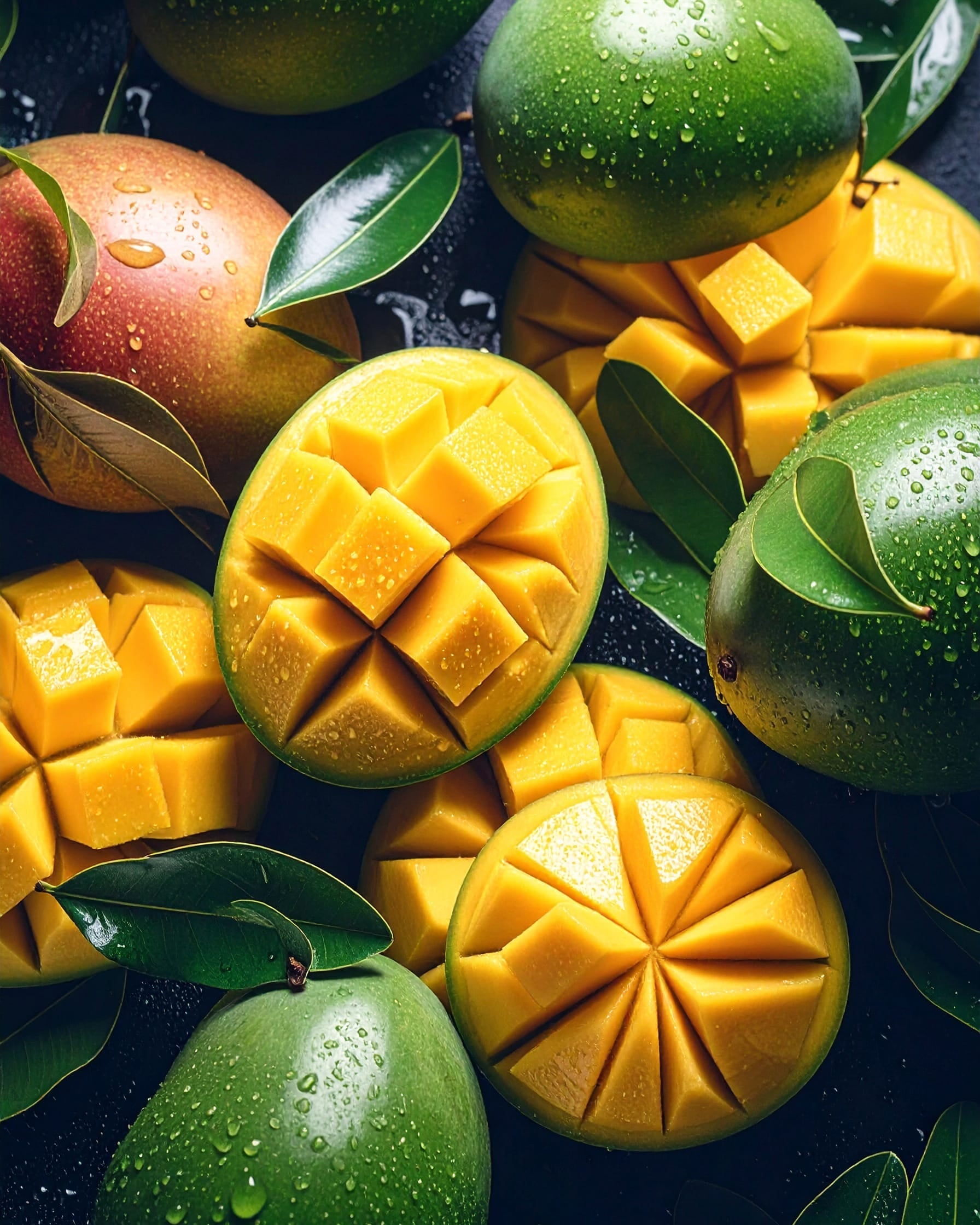 Aufgeschnittene Mangos