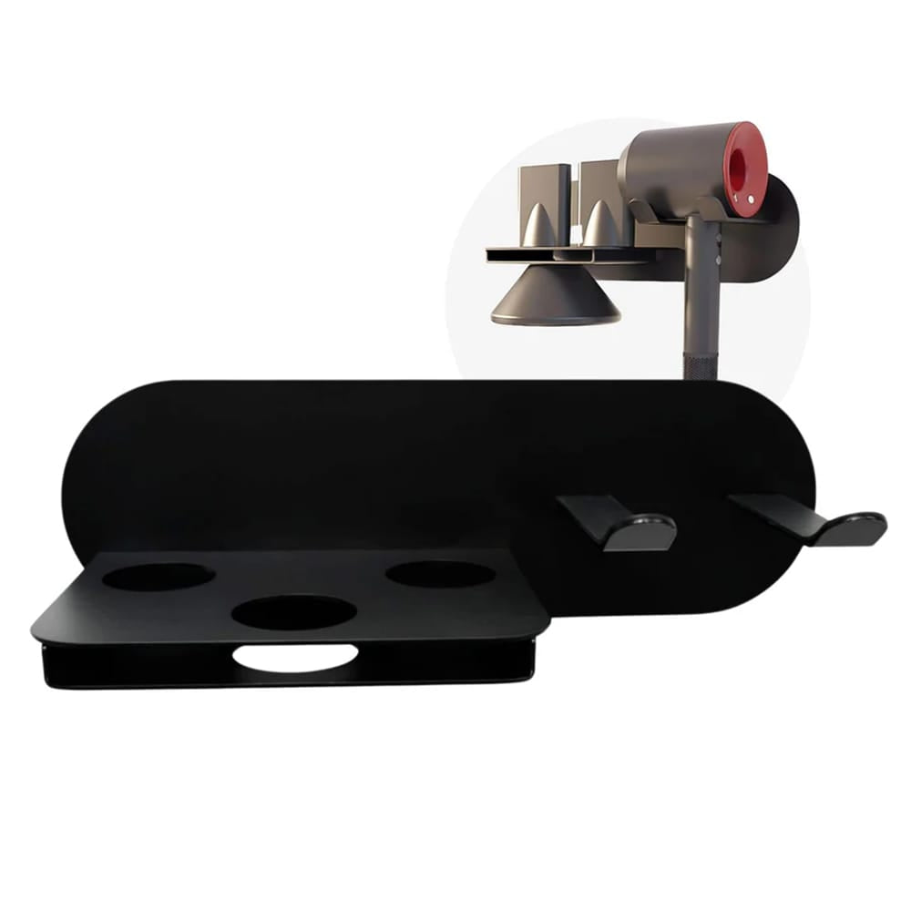 Schwarze Metallwandhalterung für Dyson Airwrap Aufsätze