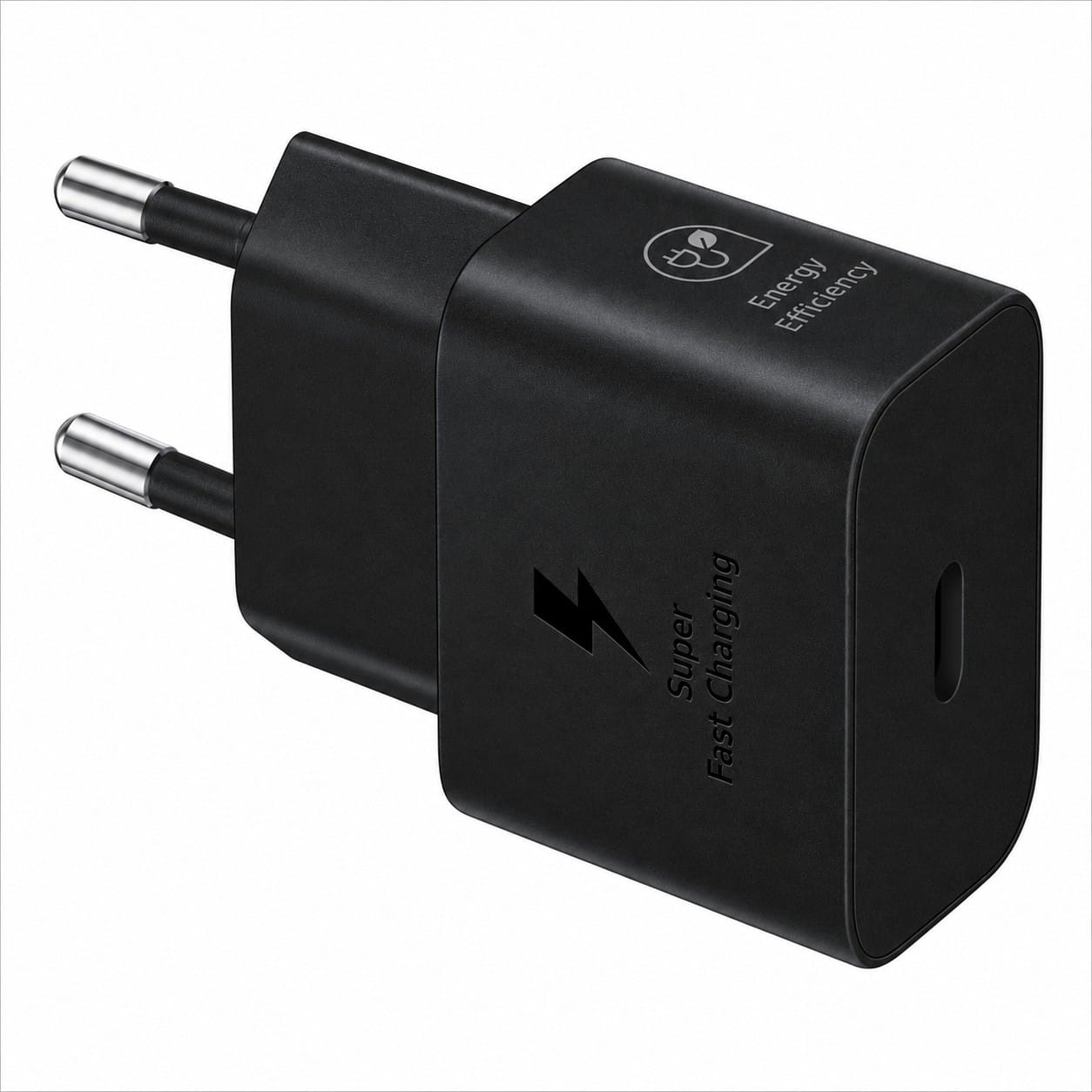 Schwarzer Stecker für CH-Steckdosen mit USB-C Anschluss