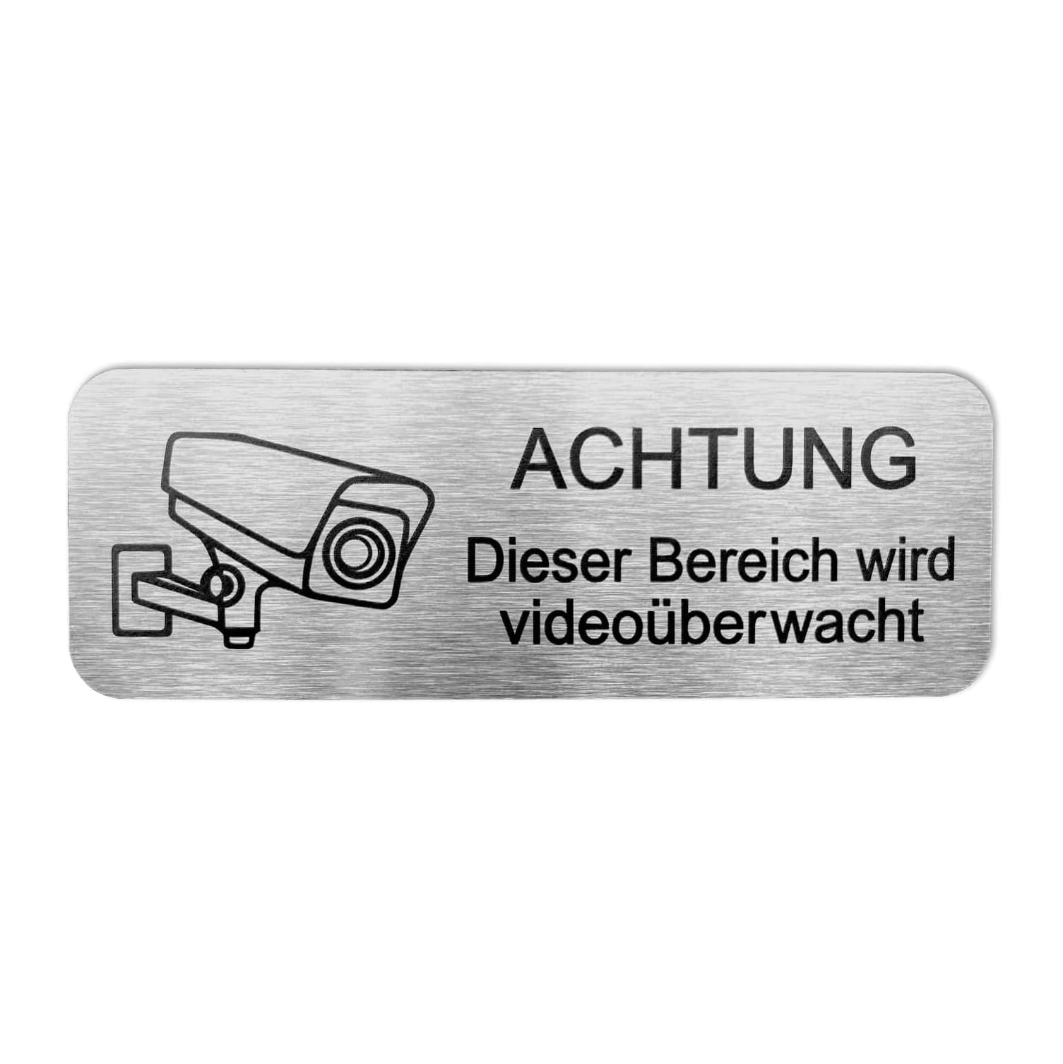 Metall Videoüberwachungsschild mit schwarzer Schrift