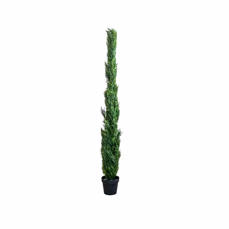 Kunst Thuja-Baum mit schwarzem Topf