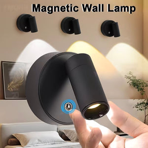 Schwarzes LED Spot-Light mit Beispielen der Wärmestufen