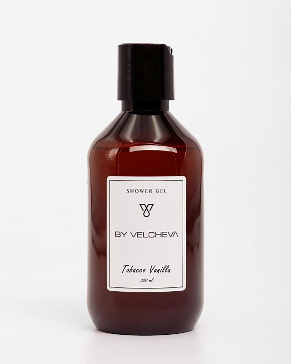 Braune Glasflasche mit weissem Etikett