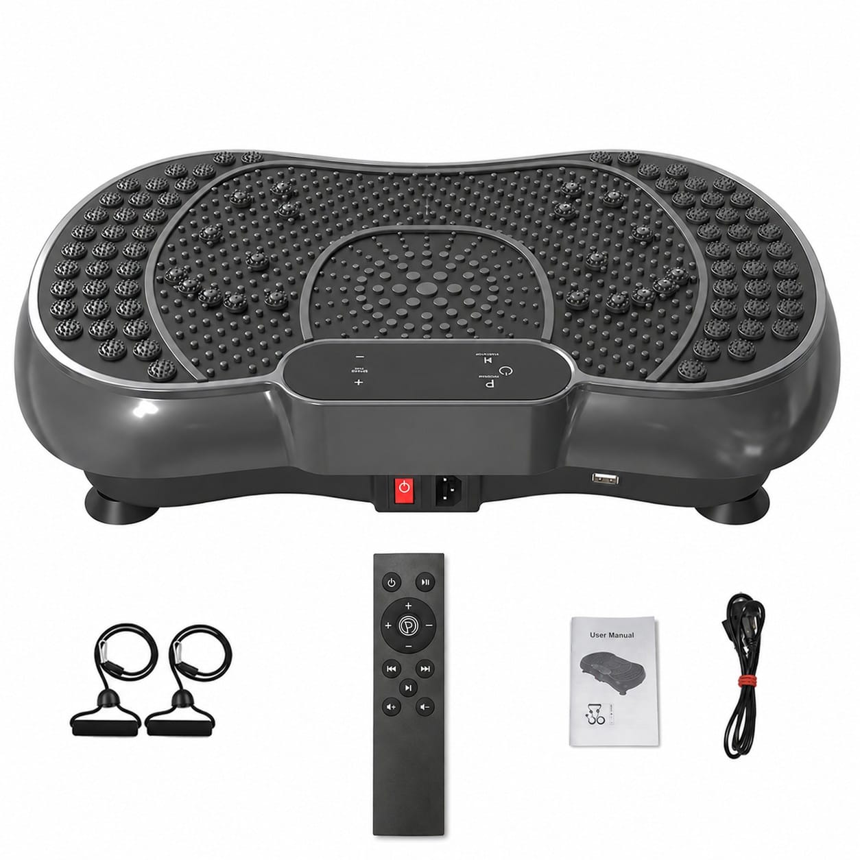 Vibrationsplatte mit Trainingsbändern & Fernbedienung – Ganzkörpertraining für Zuhause