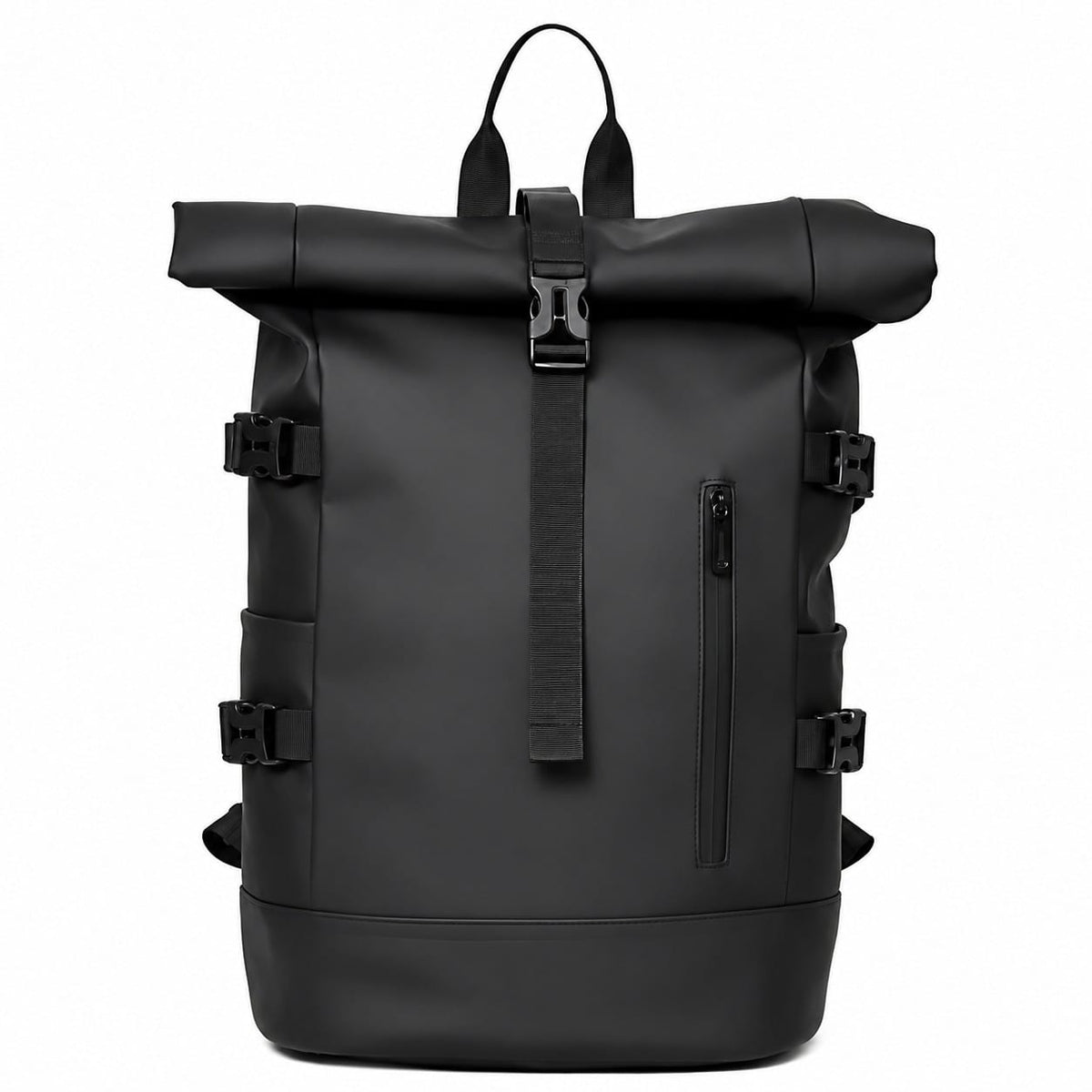 Wasserdichter Rolltop Rucksack Schwarz – Moderner Laptop & Outdoor Rucksack