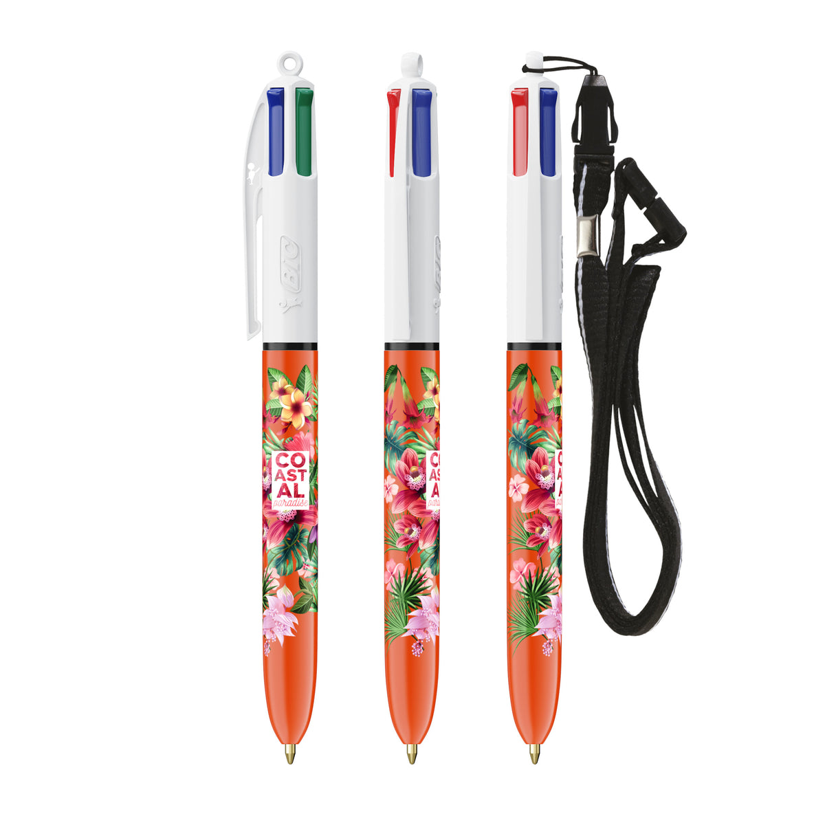 BIC® 4 Colours Fine Ballpoint Pen + Lanyard