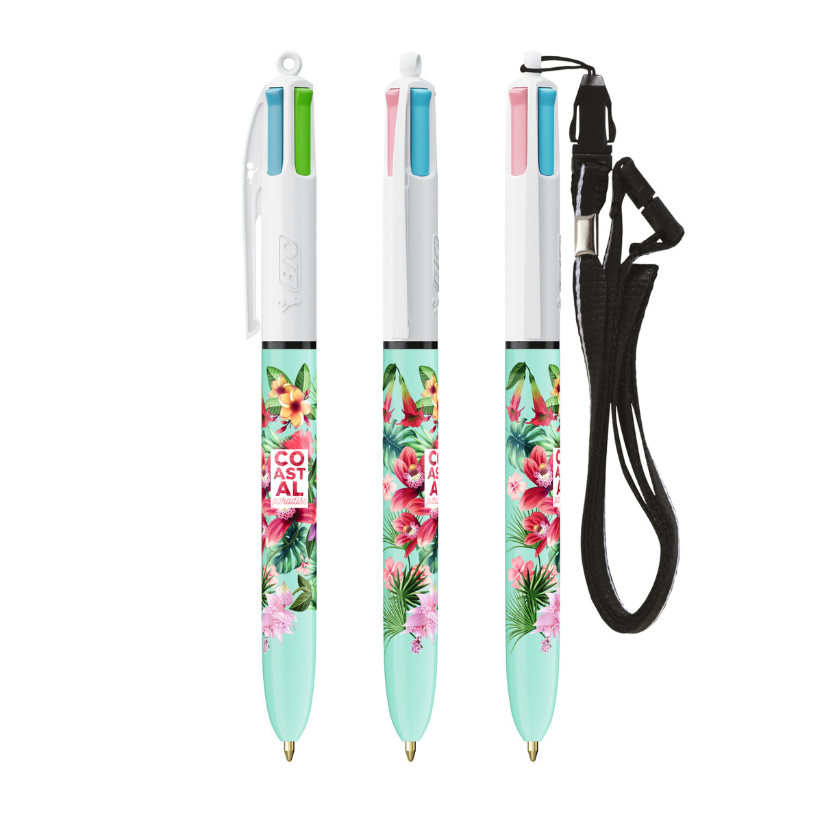 BIC® 4 Colours Fashion Ballpoint Pen + Lanyard