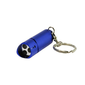 Blaue Schlüsselanhänger-Taschenlampe von vorne